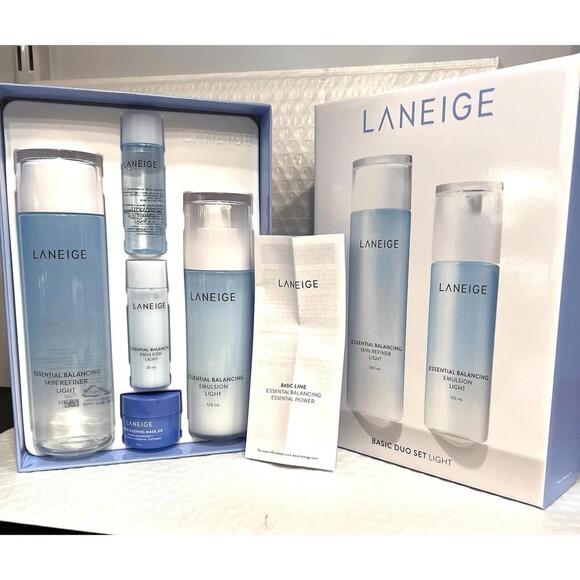 Laneige Essential Balancing Set Light 5pcs: Emulsion,Skin Refiner,Water Mask NIB - Picture 7 of 7